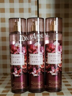 3X Bath & Body Works COVERED IN ROSES 8 FL OZ Mist Spray Bundle